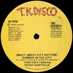 Fantasia (5) / Peggy Santiglia Sweet, Sweet City Rhythm/Summer In The City / Go On And Dance To The Music USED VINYL 12INCH 45 RPM STEREO