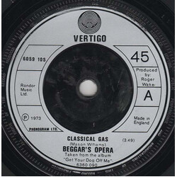 Beggars Opera Classical Gas USED VINYL 7INCH SINGLE 45 RPM