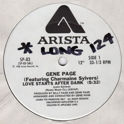 Gene Page Love Starts After Dark USED VINYL 12INCH 33 S RPM PROMO