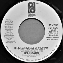 Jean Carn There's A Shortage Of Good Men USED VINYL 7INCH 45 RPM SINGLE PROMO STYRENE STEREO MONO