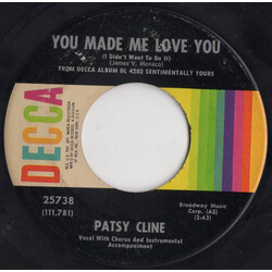 Patsy Cline You Made Me Love You (I Didn't Want To Do It) USED VINYL 7INCH 45 RPM