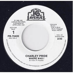 Charley Pride Where Was I USED VINYL 7INCH 45 RPM PROMO
