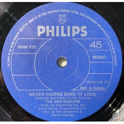 The New Seekers Never Ending Song Of Love USED VINYL 7INCH 45 RPM SINGLE