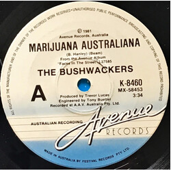 The Bushwackers Marijuana Australiana / Ned Kelly's Tunes USED VINYL 7INCH 45 RPM SINGLE STEREO