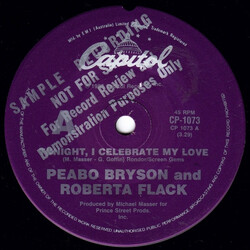 Peabo Bryson / Roberta Flack Tonight I Celebrate My Love USED VINYL 7INCH 45 RPM SINGLE PROMO