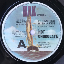Hot Chocolate It Started With A Kiss USED VINYL 7INCH 45 RPM SINGLE