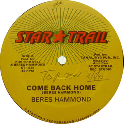Beres Hammond Come Back Home USED VINYL 12INCH 45 RPM