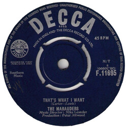 The Marauders That's What I Want USED VINYL 7INCH 45 RPM SINGLE