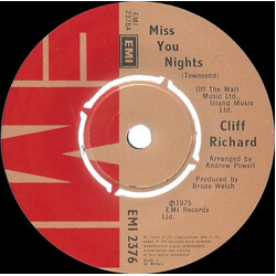 Cliff Richard Miss You Nights USED VINYL 7INCH 45 RPM SINGLE