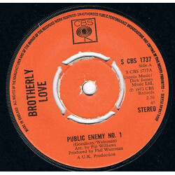 Brotherly Love (2) Public Enemy No. 1 USED VINYL 7INCH 45 RPM SINGLE STEREO