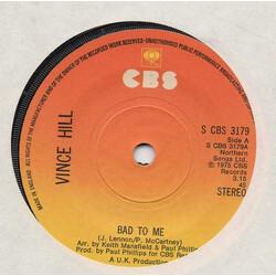 Vince Hill Bad To Me USED VINYL 7INCH 45 RPM