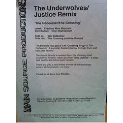 The Underwolves Redeemer / The Crossing (Words) (Justice Remix) USED VINYL 12INCH 45 RPM PROMO TEST PRESSING WHITE LABEL