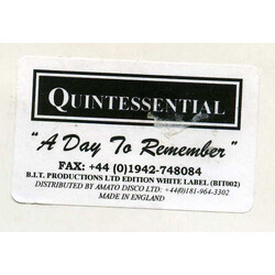 Quintessential A Day To Remember USED VINYL 12INCH SINGLE SIDED WHITE LABEL