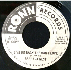 Barbara West Give Me Back The Man I Love USED VINYL 7INCH 45 RPM PROMO