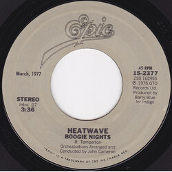 Heatwave Boogie Nights USED VINYL 7INCH 45 RPM SINGLE REISSUE STYRENE