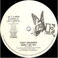 Tony Orlando Don't Let Go USED VINYL 12INCH 33 S RPM PROMO STEREO