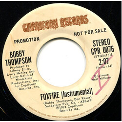 Bobby Thompson Foxfire (Instrumental) USED VINYL 7INCH 45 RPM PROMO STEREO MONO