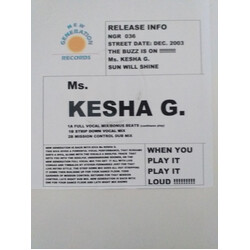 Ms. Kesha G. Sun Will Shine USED VINYL 12INCH WHITE LABEL