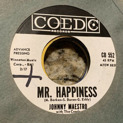 Johnny Maestro / The Coeds (3) Mr. Happiness USED VINYL 7INCH 45 RPM SINGLE PROMO