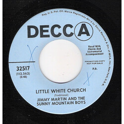 Jimmy Martin / The Sunny Mountain Boys Little White Church / Give Me Your Hand USED VINYL 7INCH 45 RPM PROMO