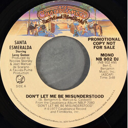 Santa Esmeralda / Leroy Gomez Don't Let Me Be Misunderstood USED VINYL 7INCH 45 RPM SINGLE PROMO STYRENE STEREO MONO