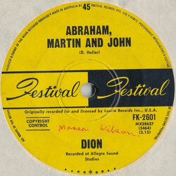Dion (3) Abraham, Martin And John / Daddy Rollin' USED VINYL 7INCH 45 RPM SINGLE