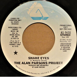 The Alan Parsons Project Snake Eyes USED VINYL 7INCH 45 RPM PROMO STEREO MONO