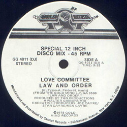 Love Committee Law And Order VINYL 12" USED