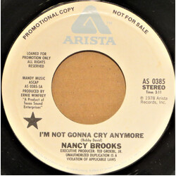 Nancy Brooks I'm Not Gonna Cry Anymore USED VINYL 7INCH 45 RPM PROMO STYRENE STEREO MONO