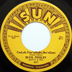 Elvis Presley / Scotty Moore / Bill Black (2) Baby Let's Play House / I'm Left, You're Right, She's Gone USED VINYL 7INCH 45 RPM REISSUE