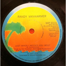 Randy Vanwarmer Just When I Needed You Most USED VINYL 7INCH SINGLE 45 RPM