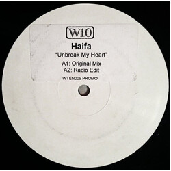 Haifa Unbreak My Heart USED VINYL 12INCH SINGLE SIDED PROMO WHITE LABEL