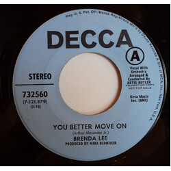 Brenda Lee You Better Move On USED VINYL 7INCH 45 RPM SINGLE PROMO