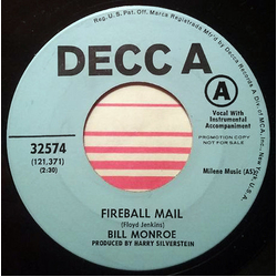 Bill Monroe Fireball Mail Vinyl 7" USED