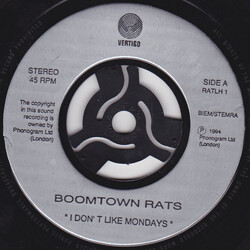 The Boomtown Rats I Don't Like Mondays USED VINYL 7INCH 45 RPM JUKEBOX