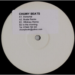 Chuwy Beats Immortal USED VINYL 12INCH UNOFFICIAL RELEASE WHITE LABEL