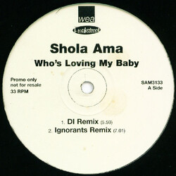 Shola Ama Who's Loving My Baby USED VINYL 12INCH 33 S RPM PROMO