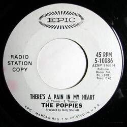 The Poppies (3) My Love And I / There's A Pain In My Heart USED VINYL 7INCH 45 RPM PROMO