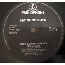 Pet Shop Boys Love Comes Quickly USED VINYL 12INCH 45 RPM SINGLE STEREO
