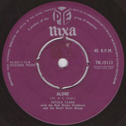 Petula Clark / Kim Drake Orchestra Alone USED VINYL 7INCH 45 RPM SINGLE