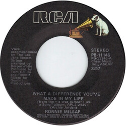 Ronnie Milsap What A Difference You've Made In My Life / Selfish USED VINYL 7INCH 45 RPM SINGLE STEREO