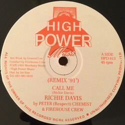 Richie Davis Call Me (Remix '91') Vinyl 12" USED