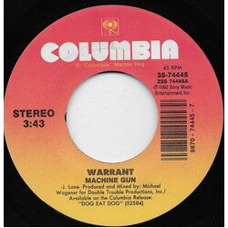 Warrant Machine Gun USED VINYL 7INCH SINGLE
