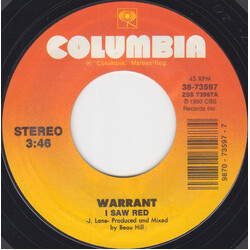 Warrant I Saw Red USED VINYL 7INCH 45 RPM SINGLE