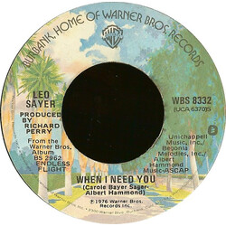 Leo Sayer When I Need You USED VINYL 7INCH 45 RPM SINGLE