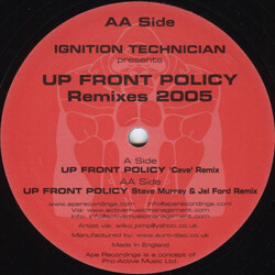 Ignition Technician Up Front Policy Remixes 2005 USED VINYL 12INCH 45 RPM