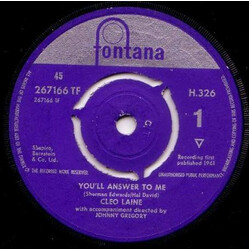 Cleo Laine You'll Answer To Me USED VINYL 7INCH 45 RPM