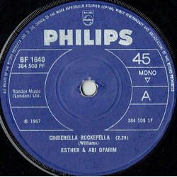 Esther & Abi Ofarim Cinderella Rockefella USED VINYL 7INCH SINGLE MONO