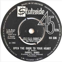 Darrell Banks Open The Door To Your Heart USED VINYL 7INCH 45 RPM SINGLE MONO