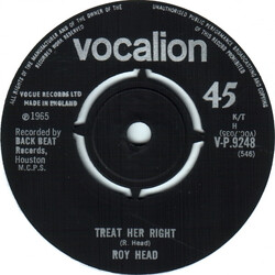 Roy Head Treat Her Right USED VINYL 7INCH 45 RPM SINGLE